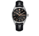Buy Shop Tag Heuer Carrera Day Date Black Dial Black Leather Strap Watch for Men - WBN2013.FC6503 USA Online