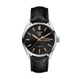 Buy Shop Tag Heuer Carrera Day Date Black Dial Black Leather Strap Watch for Men - WBN2013.FC6503 USA Online