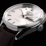 Buy Shop Tag Heuer Carrera Day Date Silver Dial Brown Leather Strap Watch for Men - WBN2011.FC6484 USA Online