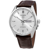 Buy Shop Tag Heuer Carrera Day Date Silver Dial Brown Leather Strap Watch for Men - WBN2011.FC6484 USA Online