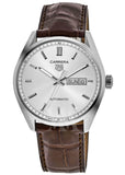 Buy Shop Tag Heuer Carrera Day Date Silver Dial Brown Leather Strap Watch for Men - WBN2011.FC6484 USA Online