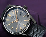 Buy Shop Tag Heuer Carrera Diamonds Anthracite Black Dial Black Leather Strap Watch for Women - WAR1115.FC6392 USA Online