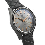 Buy Shop Tag Heuer Carrera Diamonds Anthracite Black Dial Black Leather Strap Watch for Women - WAR1115.FC6392 USA Online