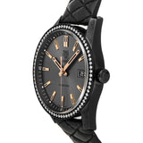 Buy Shop Tag Heuer Carrera Diamonds Anthracite Black Dial Black Leather Strap Watch for Women - WAR1115.FC6392 USA Online