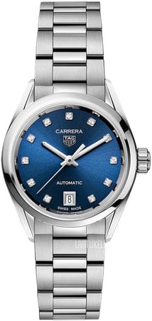 Buy Shop Tag Heuer Carrera Diamonds Blue Dial Silver Steel Strap Watch for Women - WBN2413.BA0621 USA Online