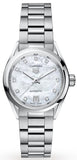 Buy Shop Tag Heuer Carrera Diamonds Mother of Pearl Dial Silver Steel Strap Watch for Women - WBN2412.BA0621 USA Online