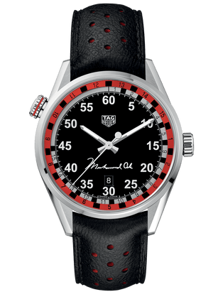 Buy Shop Tag Heuer Carrera Muhammad Ali Calibre 5 Black Dial Black Leather Strap Watch for Men - WAR2A11.FC6337 USA Online