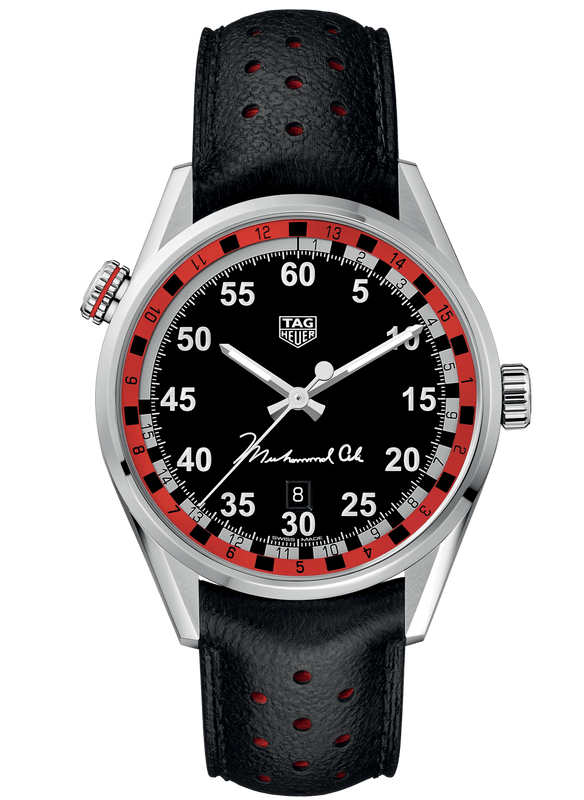 Buy Shop Tag Heuer Carrera Muhammad Ali Calibre 5 Black Dial Black Leather Strap Watch for Men - WAR2A11.FC6337 USA Online
