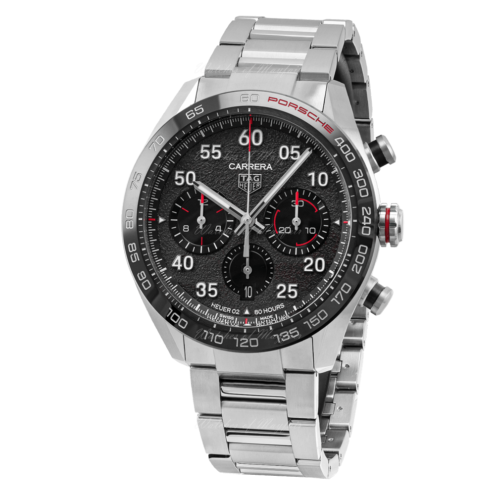 Buy Shop Tag Heuer Carrera Porsche Chronograph Grey Dial Silver Steel Strap Watch for Men - CBN2A1F.BA0643 USA Online