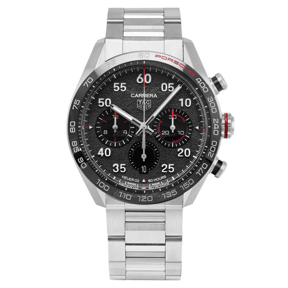 Buy Shop Tag Heuer Carrera Porsche Chronograph Grey Dial Silver Steel Strap Watch for Men - CBN2A1F.BA0643 USA Online