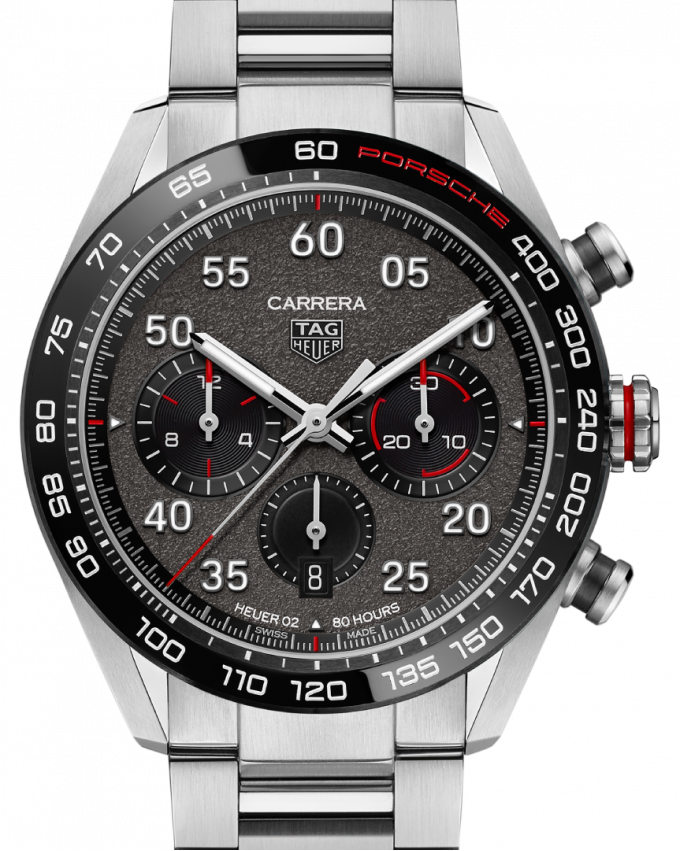 Buy Shop Tag Heuer Carrera Porsche Chronograph Grey Dial Silver Steel Strap Watch for Men - CBN2A1F.BA0643 USA Online
