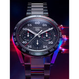 Tag Heuer Carrera Porsche Chronograph Grey Dial Silver Steel Strap Watch for Men - CBN2A1F.BA0643