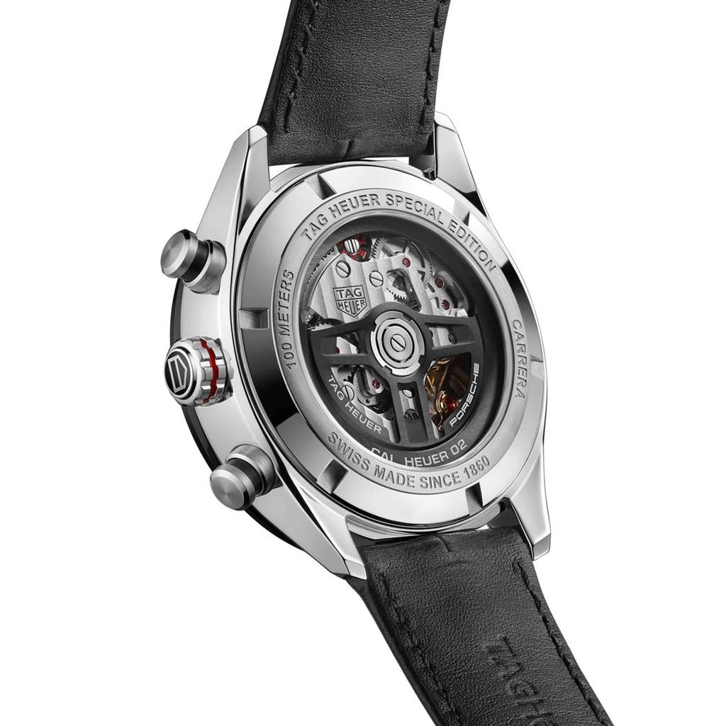 Buy Shop Tag Heuer Carrera Porsche Chronograph Special Edition Black Dial Black Leather Strap Watch for Men - CBN2A1F.FC6492 USA Online