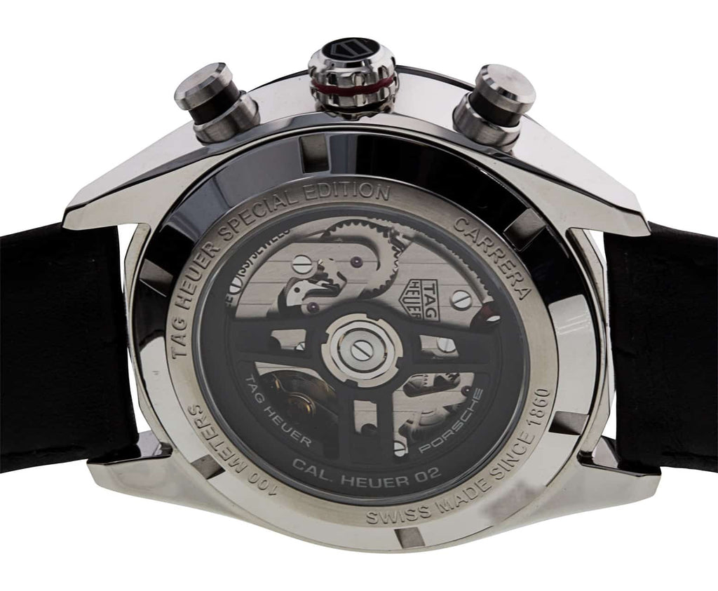 Buy Shop Tag Heuer Carrera Porsche Chronograph Special Edition Black Dial Black Leather Strap Watch for Men - CBN2A1F.FC6492 USA Online