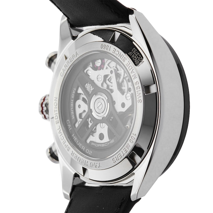 Buy Shop Tag Heuer Carrera Porsche Chronograph Special Edition Black Dial Black Leather Strap Watch for Men - CBN2A1F.FC6492 USA Online