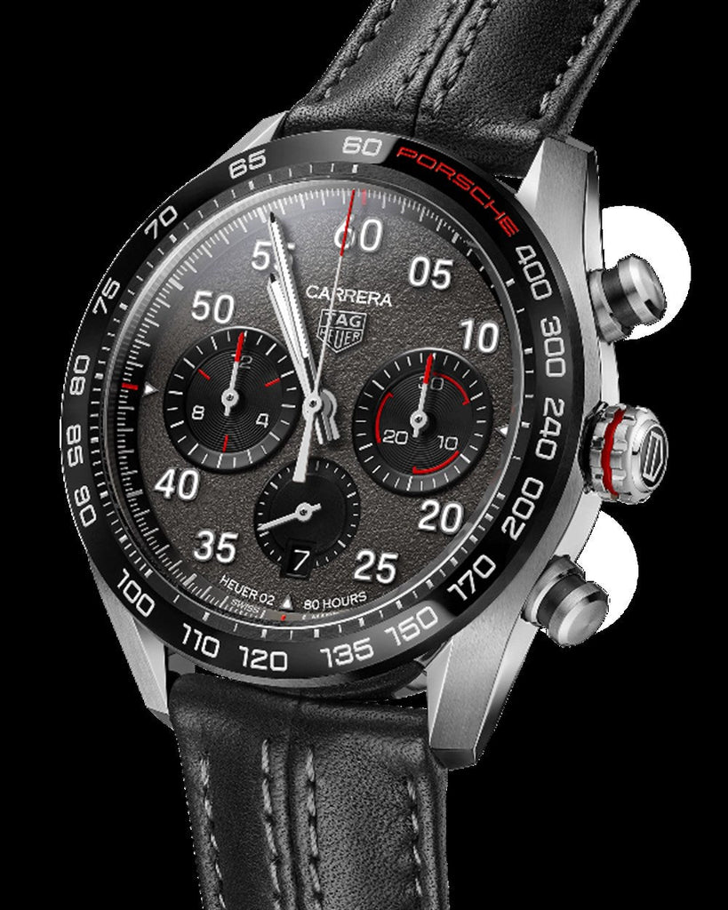 Buy Shop Tag Heuer Carrera Porsche Chronograph Special Edition Black Dial Black Leather Strap Watch for Men - CBN2A1F.FC6492 USA Online