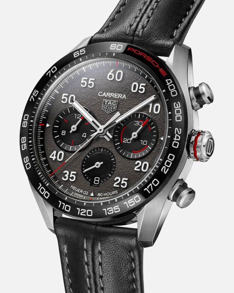 Buy Shop Tag Heuer Carrera Porsche Chronograph Special Edition Black Dial Black Leather Strap Watch for Men - CBN2A1F.FC6492 USA Online
