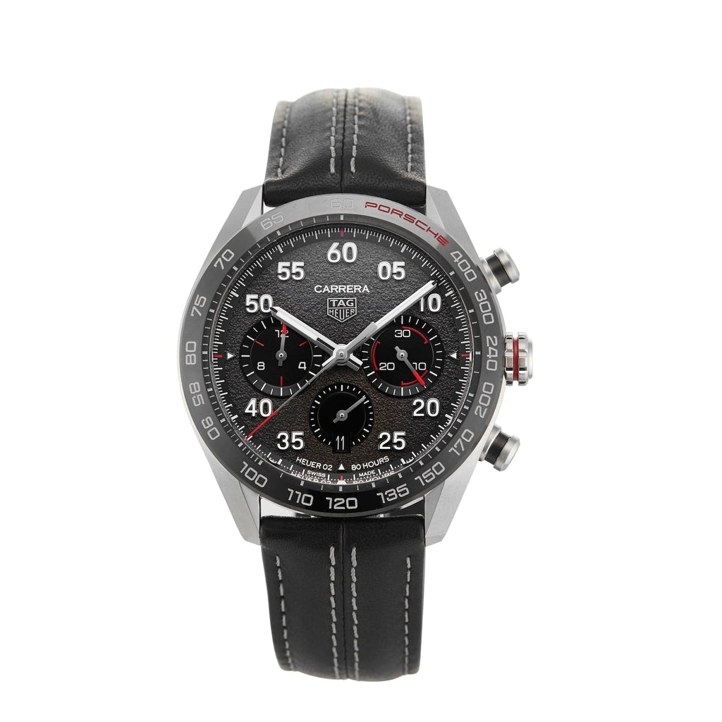 Buy Shop Tag Heuer Carrera Porsche Chronograph Special Edition Black Dial Black Leather Strap Watch for Men - CBN2A1F.FC6492 USA Online