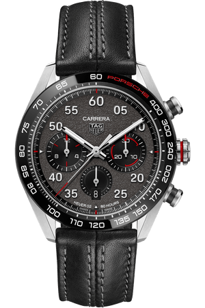 Buy Shop Tag Heuer Carrera Porsche Chronograph Special Edition Black Dial Black Leather Strap Watch for Men - CBN2A1F.FC6492 USA Online