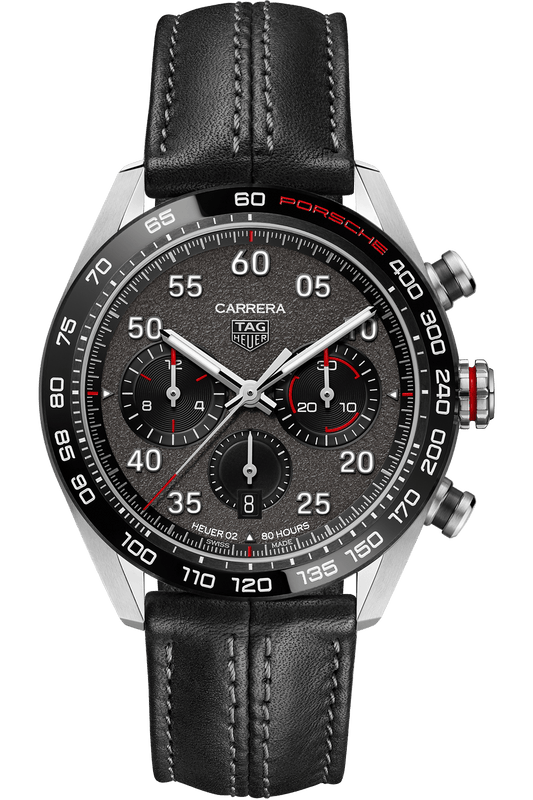 Buy Shop Tag Heuer Carrera Porsche Chronograph Special Edition Black Dial Black Leather Strap Watch for Men - CBN2A1F.FC6492 USA Online