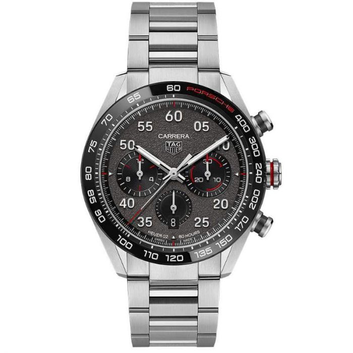 Buy Shop Tag Heuer Carrera Porsche Chronograph Grey Dial Silver Steel Strap Watch for Men - CBN2A1F.BA0643 USA Online