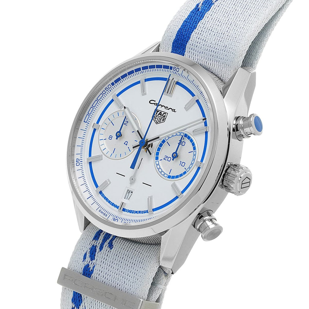 Buy Shop Tag Heuer Carrera Porsche RS 2.7 Automatic Chronograph White Dial White Nylon Strap Watch for Men - CBN2016.EB0275 USA Online