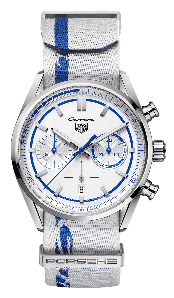 Buy Shop Tag Heuer Carrera Porsche RS 2.7 Automatic Chronograph White Dial White Nylon Strap Watch for Men - CBN2016.EB0275 USA Online