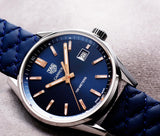 Buy Shop Tag Heuer Carrera Quartz Blue Dial Blue Calfskin Leather Strap Watch for Women - WAR1112.FC6391 USA Online