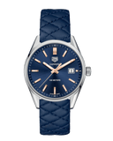 Buy Shop Tag Heuer Carrera Quartz Blue Dial Blue Calfskin Leather Strap Watch for Women - WAR1112.FC6391 USA Online