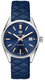 Buy Shop Tag Heuer Carrera Quartz Blue Dial Blue Calfskin Leather Strap Watch for Women - WAR1112.FC6391 USA Online