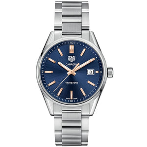 Buy Shop Tag Heuer Carrera Quartz Blue Dial Silver Steel Strap Watch for Women - WAR1112.BA0601 USA Online