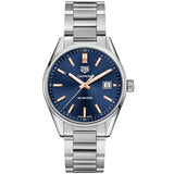 Buy Shop Tag Heuer Carrera Quartz Blue Dial Silver Steel Strap Watch for Women - WAR1112.BA0601 USA Online