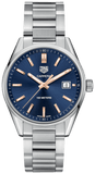 Buy Shop Tag Heuer Carrera Quartz Blue Dial Silver Steel Strap Watch for Women - WAR1112.BA0601 USA Online