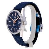 Buy Shop Tag Heuer Carrera Quartz Diamonds Blue Dial Blue Leather Strap Watch for Women - WAR1114.FC6391 USA Online