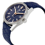 Buy Shop Tag Heuer Carrera Quartz Diamonds Blue Dial Blue Leather Strap Watch for Women - WAR1114.FC6391 USA Online