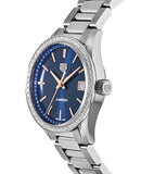 Buy Shop Tag Heuer Carrera Quartz Diamonds Blue Dial Silver Steel Strap Watch for Women - WAR1114.BA0601 USA Online