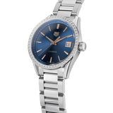 Buy Shop Tag Heuer Carrera Quartz Diamonds Blue Dial Silver Steel Strap Watch for Women - WAR1114.BA0601 USA Online