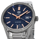 Buy Shop Tag Heuer Carrera Quartz Diamonds Blue Dial Silver Steel Strap Watch for Women - WAR1114.BA0601 USA Online