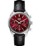 Buy Shop Tag Heuer Carrera Automatic Chronograph Red Dial Black Leather Strap Watch for Men - CBK221G.FC6479 USA Online