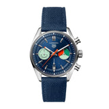Buy Shop Tag Heuer Carrera Skipper Automatic Chronograph Blue Dial Blue Nylon Strap Watch for Men - CBS2213.FN6002 USA Online