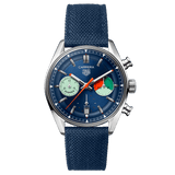 Buy Shop Tag Heuer Carrera Skipper Automatic Chronograph Blue Dial Blue Nylon Strap Watch for Men - CBS2213.FN6002 USA Online