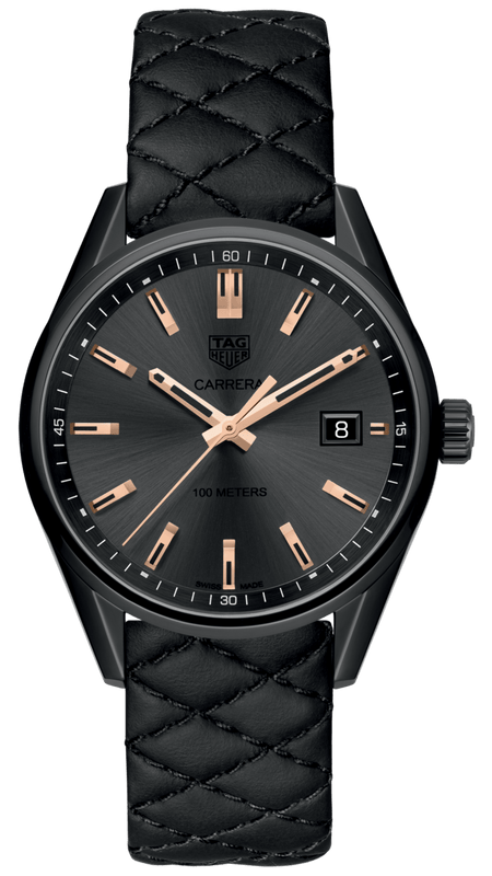 Buy Shop Tag Heuer Carrera Special Edition Black Dial Black Leather Strap Watch for Women - WAR1113.FC6392 USA Online