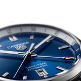 Buy Shop Tag Heuer Carrera Twin Time Blue Dial Silver Steel Strap Watch for Men - WBN201A.BA0640 USA Online