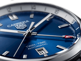 Buy Shop Tag Heuer Carrera Twin Time Blue Dial Silver Steel Strap Watch for Men - WBN201A.BA0640 USA Online