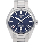 Buy Shop Tag Heuer Carrera Twin Time Blue Dial Silver Steel Strap Watch for Men - WBN201A.BA0640 USA Online