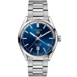 Buy Shop Tag Heuer Carrera Twin Time Blue Dial Silver Steel Strap Watch for Men - WBN201A.BA0640 USA Online