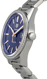 Tag Heuer Carrera Quartz 39mm Diamonds Blue Dial Silver Steel Strap Watch for Women - WAR1114.BA0601