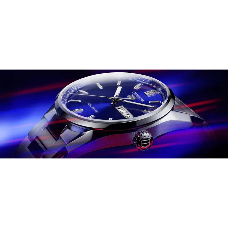Buy Shop Tag Heuer Carrera Day Date Blue Dial Silver Steel Strap Watch for Women - WBN2012.BA0640 USA Online