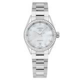 Buy Shop Tag Heuer Carrera Date Diamonds Mother of Pearl Dial Silver Steel Strap Watch for Women - WBN2414.BA0621 USA Online