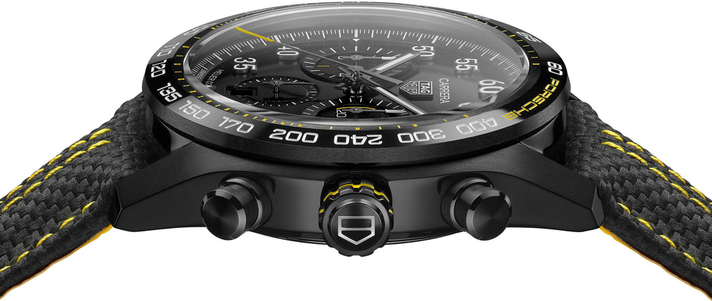 Buy Shop Tag Heuer Carrera x Porsche Automatic Chronograph Black Dial Black Nylon Strap Watch for Men - CBN2A1H.FC6512 USA Online
